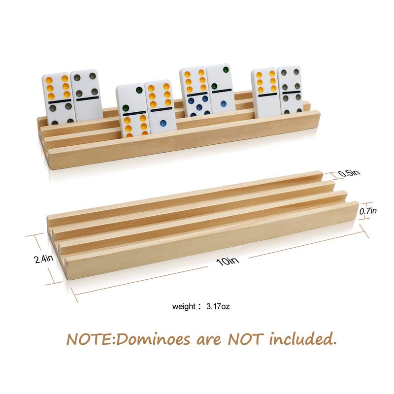 Exqline Wooden Domino Racks Set of 8 Premium Domino Trays Holders Organizer for Mexican Train Chickenfoot and Other Domino Games - Dominoes NOT Included - Image 3